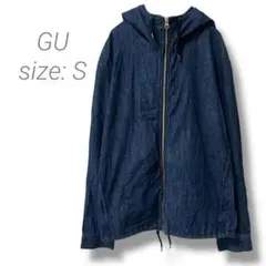 【ジーユー】GU デニムフードジャンパー ブルゾン パーカー S 羽織り 長袖