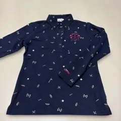 adidas ゴルフ 長袖ポロシャツ ネイビー