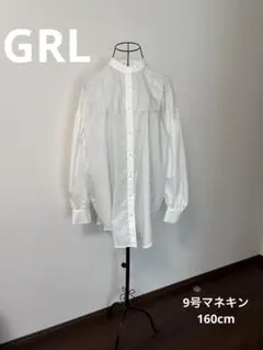 グレイル 白シャツ 羽織り ノーカラー Fサイズ