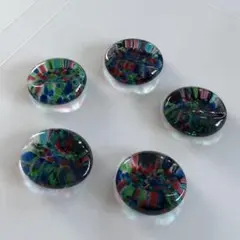 【北一ガラス】カラフル模様　箸置き　5個セット