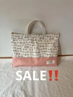 値下げ中！リボン柄　レッスンバッグ
