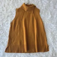 ゴールデンベア　ニットベスト　ウール混　LＬ　秋冬　ハイネック風　ゆったり