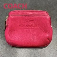 COACH レザーコインケース ピンク