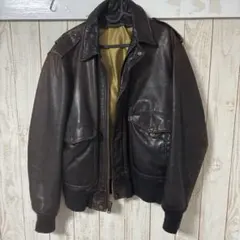 幻の44サイズ✨ショット レザージャケット 本革 USA製 275 ブラウン