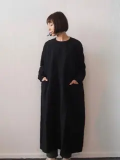 [美品]イチアンティークス　東炊きリネンギンガムタックシャツワンピース 新品》イチアンティークス 東炊きリネンギンガムタックシャツ
