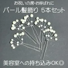 お祝いの席にピッタリ！【パール髪飾り 5本セット】和装 洋装 ヘアピン 即日発送のサムネイル