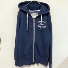BACK NUMBER パーカー ロゴ刺繍 ネイビー M