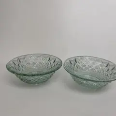 大正ガラス 昭和レトロ プレスガラス 戦前 青色 ウランガラス ガラス
