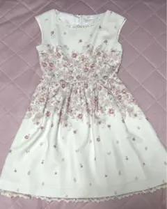 お花柄裾レースワンピース★ロディスポット