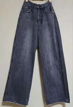 WEGO ダークグレー ワイドレッグデニム S