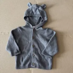 H&M ブルーグレー ニットカーディガン 80cm