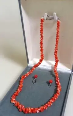 k14クラスプ】血赤珊瑚 丸玉 3連 グラデーションネックレス 37.5g