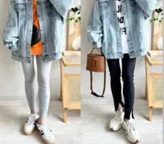 リブレギンスパンツ セット売り 低身長向け