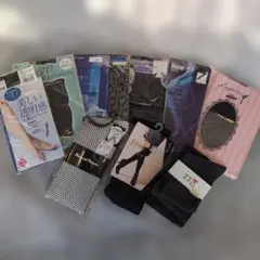 網タイツ ハイソックス レッグウェア ９点セット22-25cm