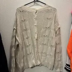カーディガン 手編み風 ベスト ベージュ レディース セーター