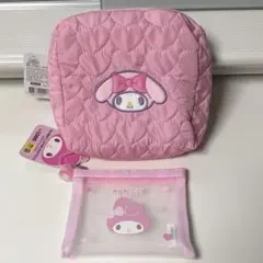 韓国ダイソー マイメロディ キルティング メッシュポーチセット