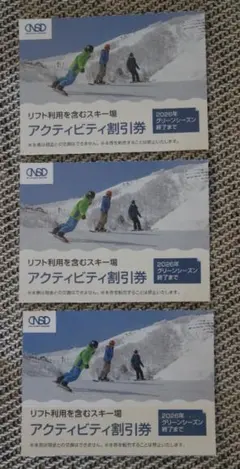 リフト利用券 割引券 3枚セット　日本駐車場開発 株主優待 リフト割引券