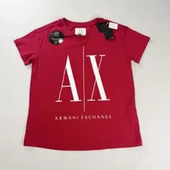 アルマーニエクスチェンジロゴプリント レッド 赤 Tシャツ ML相当 新品タグ付