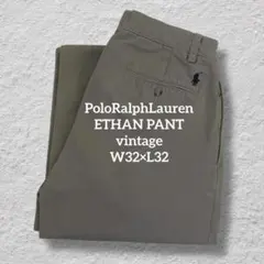 PoloRalphLaurenETHAN PANTポロチノ ツータックW32古着