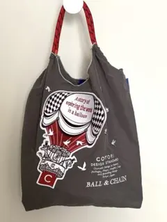 BALL & CHAIN エコバッグ グレー／Ｍサイズ／COTORI