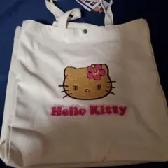 Hello Kitty トートバッグ ハイビスカス 刺繍のサムネイル