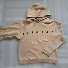 エレメント★ELEMENT 140 フードパーカー 140 ベージュ　刺繍　ロゴ