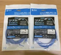 カテゴリー5e LANケーブル 3m 2本セット