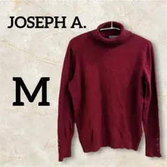 JOSEPH A. 【M】赤 タートルネック ニット　袖ボタン　ボルドー
