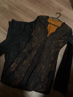 黒　ナイトドレス　ワンピース　レース　ドレス