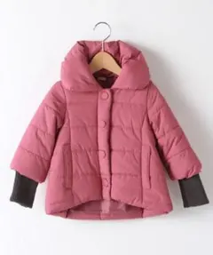 未使用 プティマイン 袖リブ中綿ジャケット ブルゾン 女の子 110 ピンク