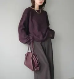 ボルドー ニット