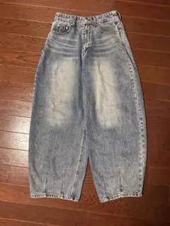 ライトブルーデニム ワイドパンツ