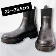 【極美品】未使用級★CLOSSHI 厚底 ブラック サイドゴアブーツ Mサイズ