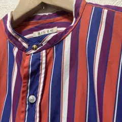 ま*ん様 ユーゲン　ストライプシャツ　1 HEUGN HEUGN SHIRT020 バンドカラーシャツ ストライプ サイズ1 ユーゲン