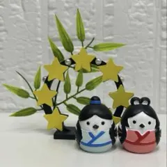 キャンドゥ☆リトルフレンド七夕シマエナガ 織姫&彦星　竹の葉.星アーチ　七夕飾りのサムネイル