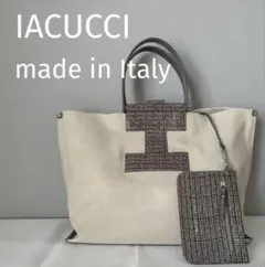 〔美品〕 IACUCCI イアクッチ ソルベット L バッグ クロコ グレー