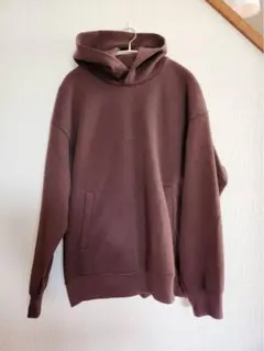 UNIQLO : Cスウェットオーバーサイズプルパーカ（長袖ブラウンMサイズ