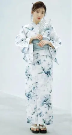 豆千代モダン 浴衣 麻の葉 水色 宮崎あおい セオアルファ Lサイズ