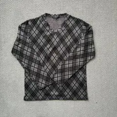 UNITED ARROWS チェック柄Vネック長袖カットソー/ M