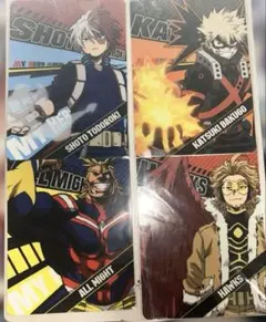 ヒロアカ　ミニ下敷き4枚セット　轟焦凍/爆豪勝己/オールマイト/ホークス