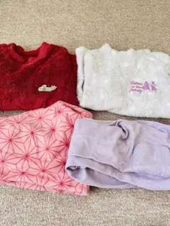 ユニクロ 子供 キッズ パジャマ フリース 鬼滅の刃 アナ雪 130cm 長袖