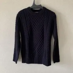BACK NUMBER ネイビー ケーブルニット セーター S