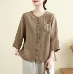 ブラウス 無地＆シンプル カーディガン アウター カジュアル 薄手 ボタン