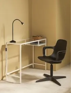 【直接引き渡し限定】IKEA ヴィットショー ガラスデスク ホワイト