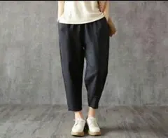 レディース サルエルパンツ 伸縮性あり九分丈 ボトムス2