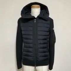 〔美品〕モンクレール　ハイブリッドカーディガン　　Ｓ　ブラック　ダウン5P121