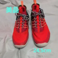 レディースメッシュランニングシューズ 24.5cm 赤