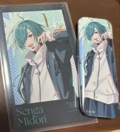 にじフェス 七次元生徒会 スリム缶バッジ チェキ風カード 緑仙 仙河緑