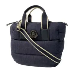 美品 モンクレール ミニカラドッグ ショルダー ハンドバッグ デニム系 ダウン