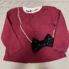 プティマイン　トップス110センチ　赤　ボルドー